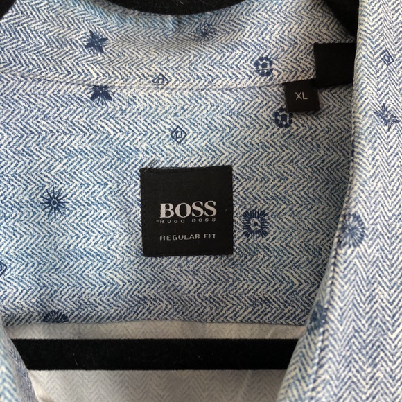 Blue Mens Paisley Shirt By Hugo Boss Black label - Picture 2 of 8